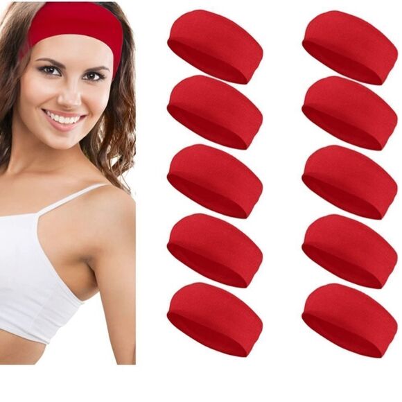 10 pc Headband Set Red - Picture 3 of 5